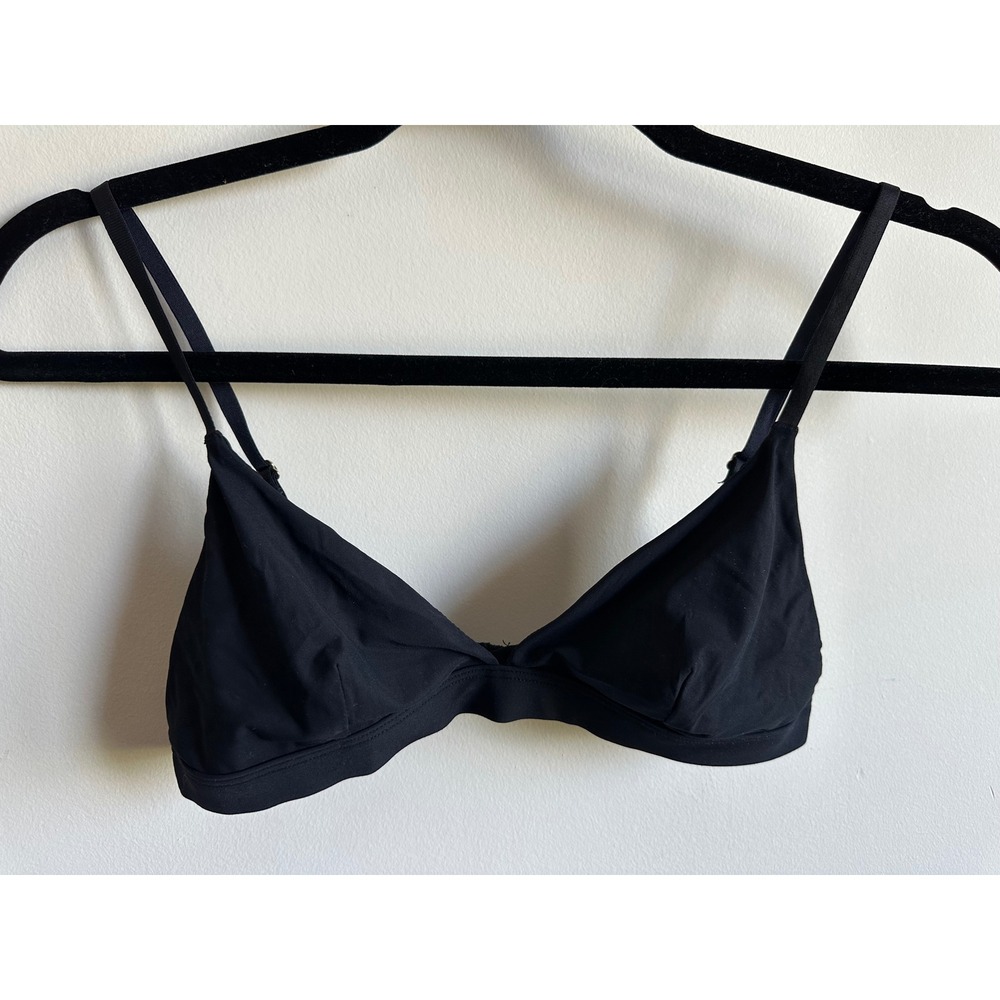 Babaton Aritzia Black Triangle Bralette Wireless Adjustable Straps Small 64437